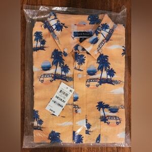 Club Room Men's Tropical Orange and Blue Shirt